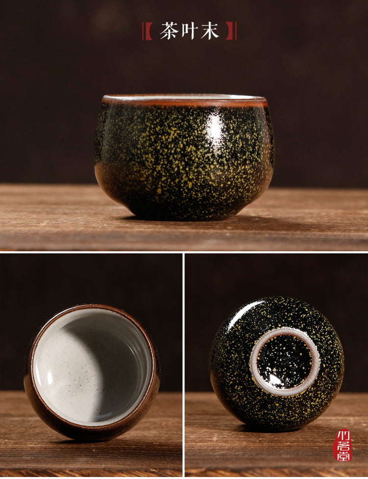 Rustic Vintage Styled Coarse Pottery Four Cups Set - Sacred Animal Collection - TPotsOriental