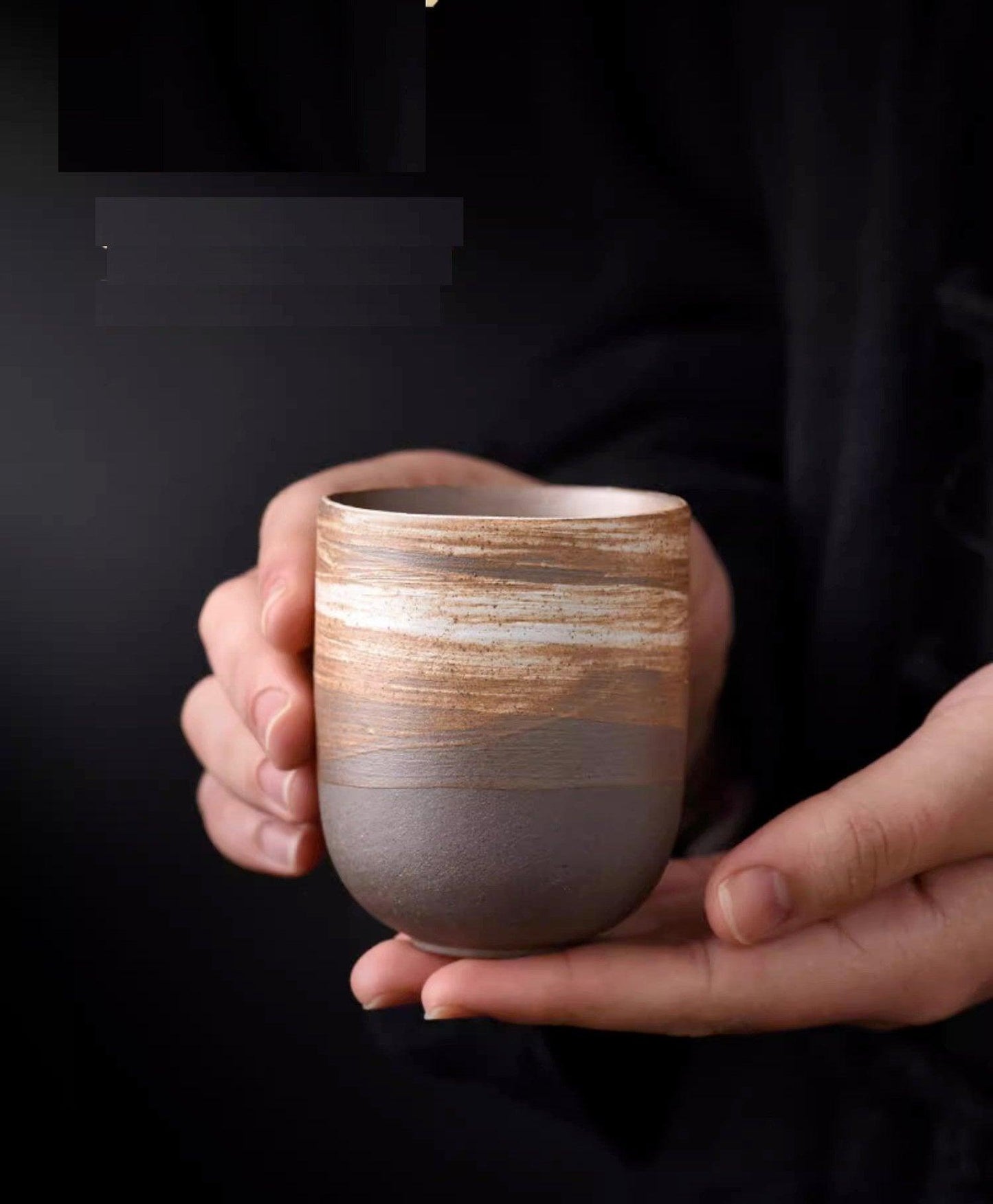 Japanese Zen Styled 150ml Large Volume Coarse Pottery Teacup - TPotsOriental