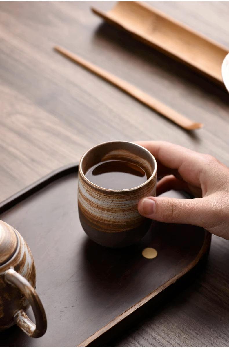 Japanese Zen Styled 150ml Large Volume Coarse Pottery Teacup - TPotsOriental