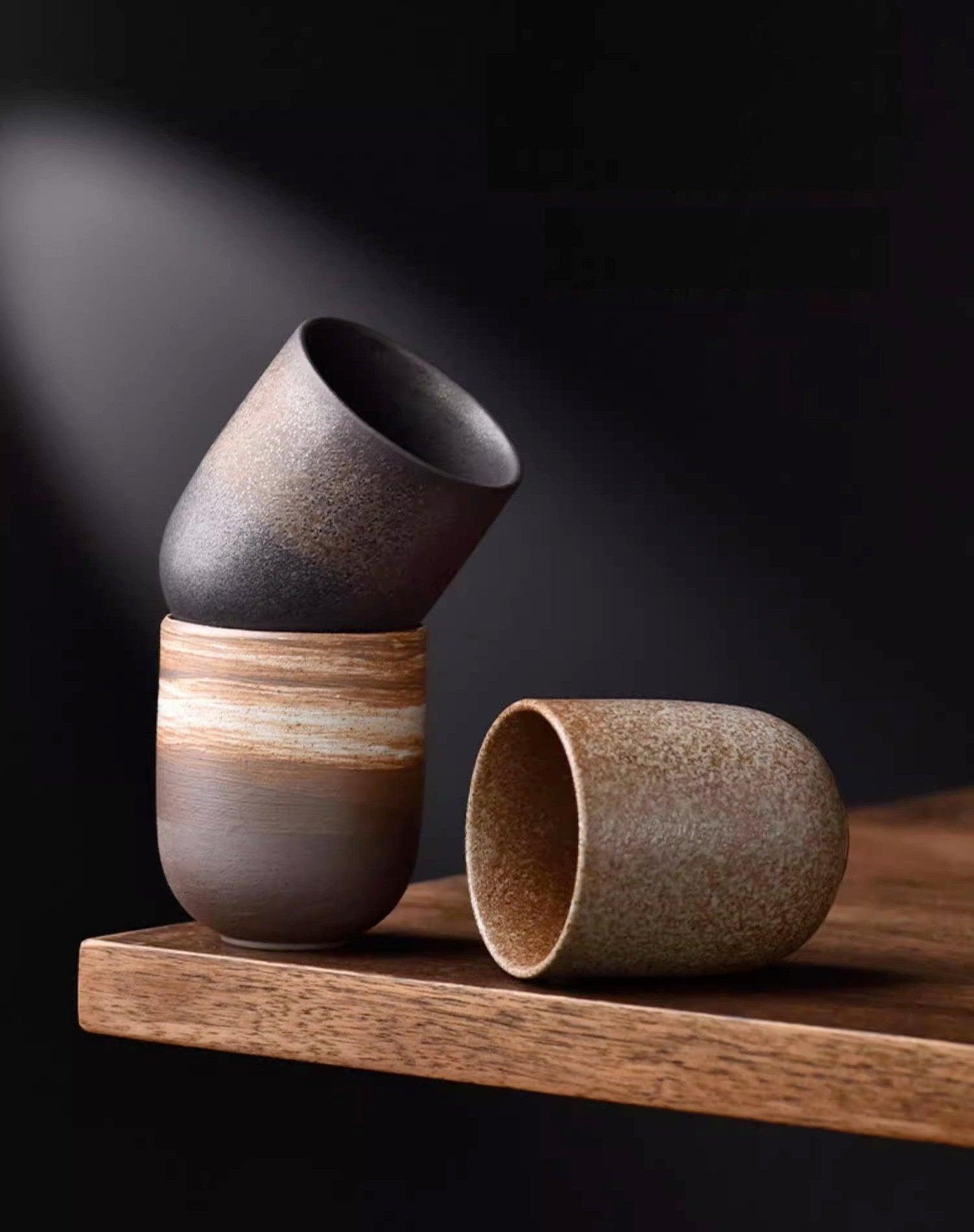 Japanese Zen Styled 150ml Large Volume Coarse Pottery Teacup - TPotsOriental