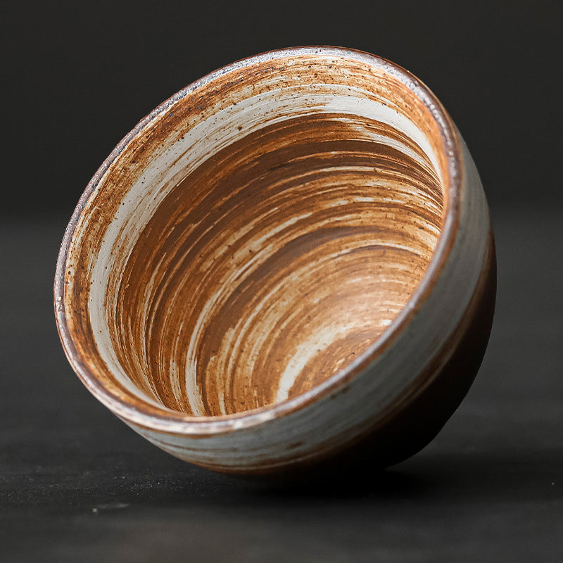Rustic Nature Earth Tone Coarse Pottery Tea Cup/Espresso/Coffee/Japanese Sake Cup - TPotsOriental