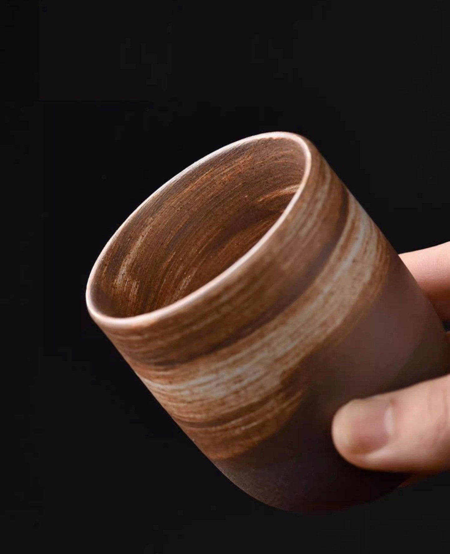 Japanese Zen Styled 150ml Large Volume Coarse Pottery Teacup - TPotsOriental
