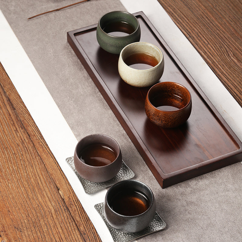 Earthware Pottery Chinese Tea Cup Gift Set/ 5 Element of Nature-Crockery Earth Ware - TPotsOriental
