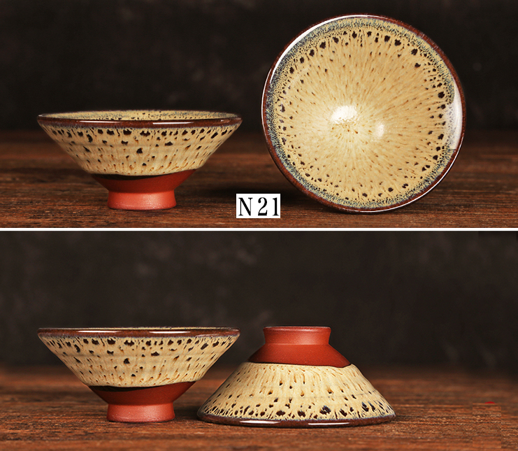 Oriental Antique-styled Artisan Crafted Ceramic Tea Cup with Transmutation Glaze - TPotsOriental