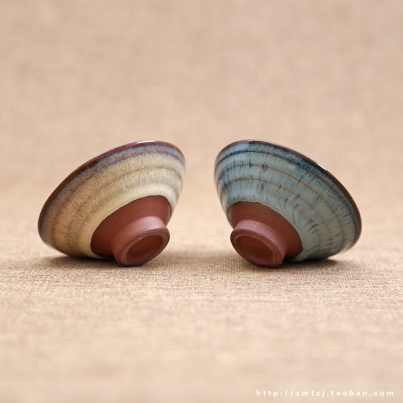 Oriental Antique-styled Artisan Crafted Ceramic Tea Cup with Transmutation Glaze - TPotsOriental