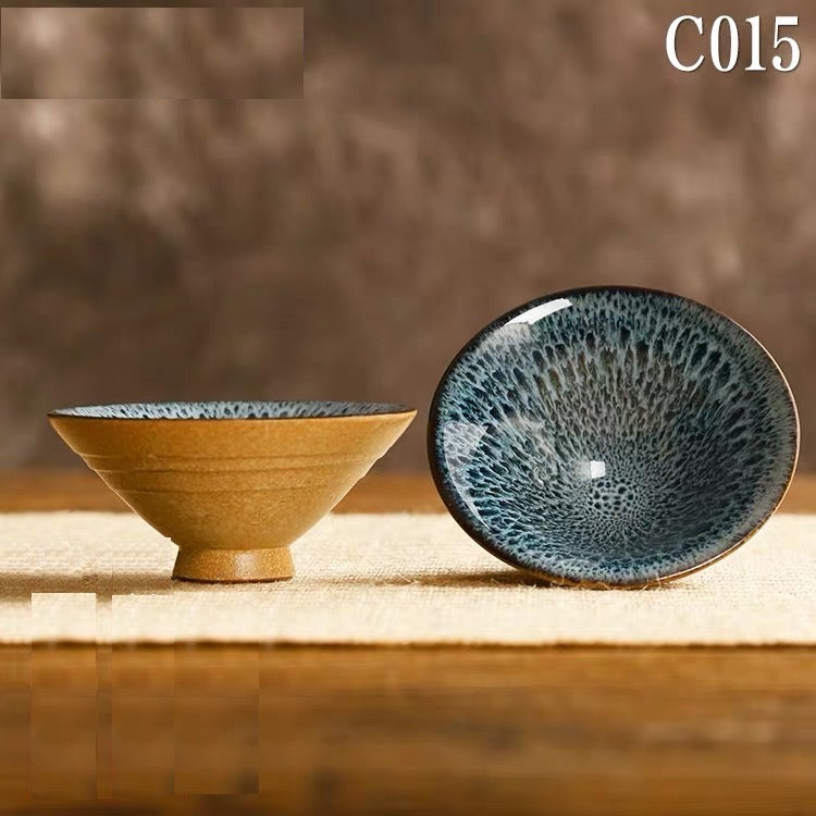 Oriental Antique-styled Artisan Crafted Ceramic Tea Cup with Transmutation Glaze - TPotsOriental