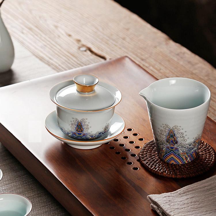 Goldern Threaded Cloisonne Enamel Imperial Tea Cup - TPotsOriental