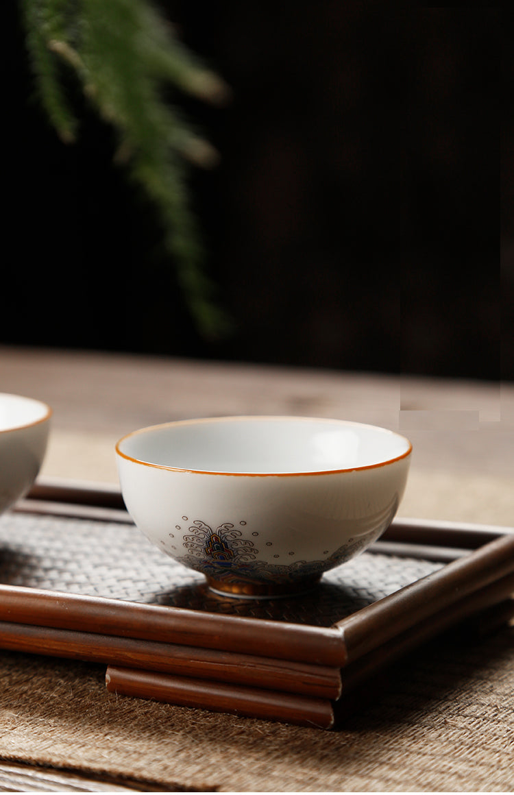 Goldern Threaded Cloisonne Enamel Imperial Tea Cup - TPotsOriental