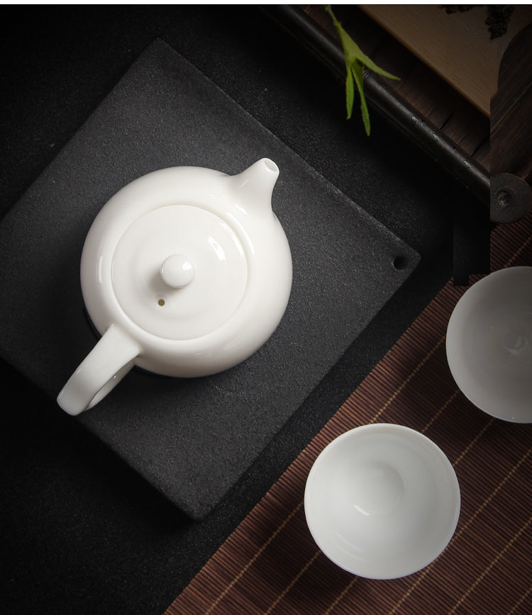 Jingdezhen Ware Sweet White Porcelain Teapot in Traditional Chinese Style - TPotsOriental