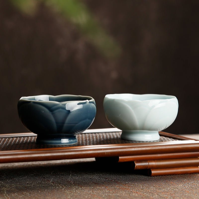 Ceramic Lotus Flower Chinese Tea Cup/Japanese Sake/Esproess/Coffee Cup - TPotsOriental