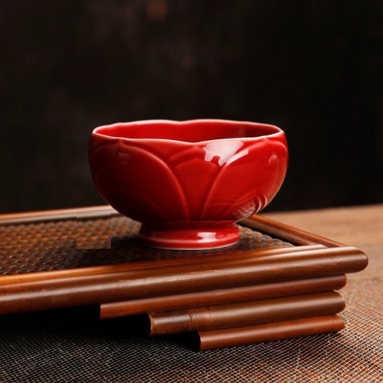 Ceramic Lotus Flower Chinese Tea Cup/Japanese Sake/Esproess/Coffee Cup - TPotsOriental