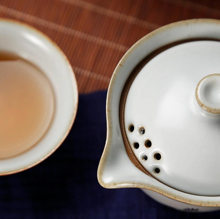 Portable Travel Sized Ru Ware Chinese Tea Set with 1 Teapot and 2 Cups - TPotsOriental