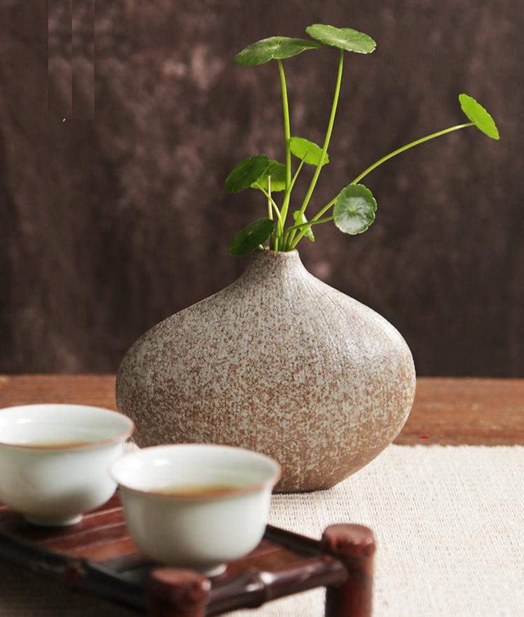 Oriental Clay Pottery Vase/Tea Dinner Table Vase/Home Decoration/Zen Tea Culture Minimalism Vase/Pottery - TPotsOriental