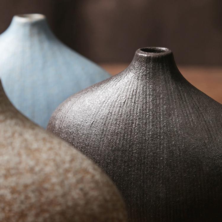 Oriental Clay Pottery Vase/Tea Dinner Table Vase/Home Decoration/Zen Tea Culture Minimalism Vase/Pottery - TPotsOriental