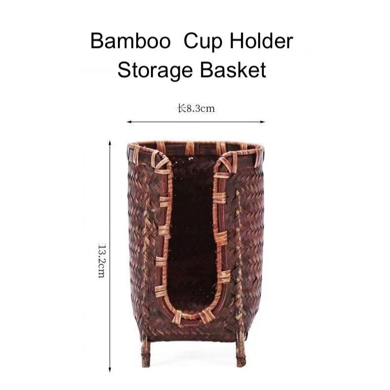 Exquisite All Nature Bamboo Chinese Tea Cup Organiser/Tea Cup Storage Display - TPotsOriental