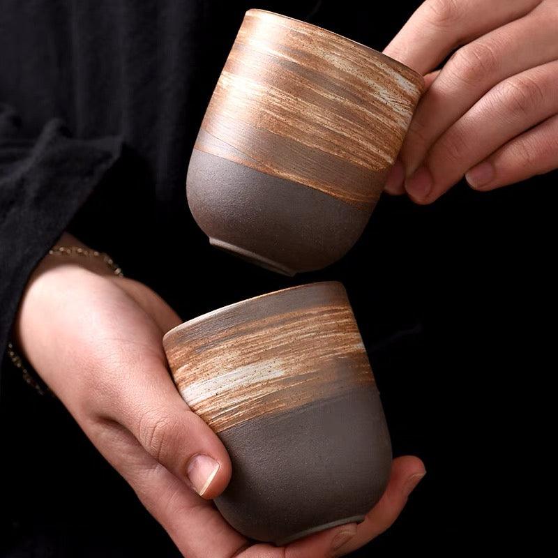 Japanese Zen Styled 150ml Large Volume Coarse Pottery Teacup - TPotsOriental