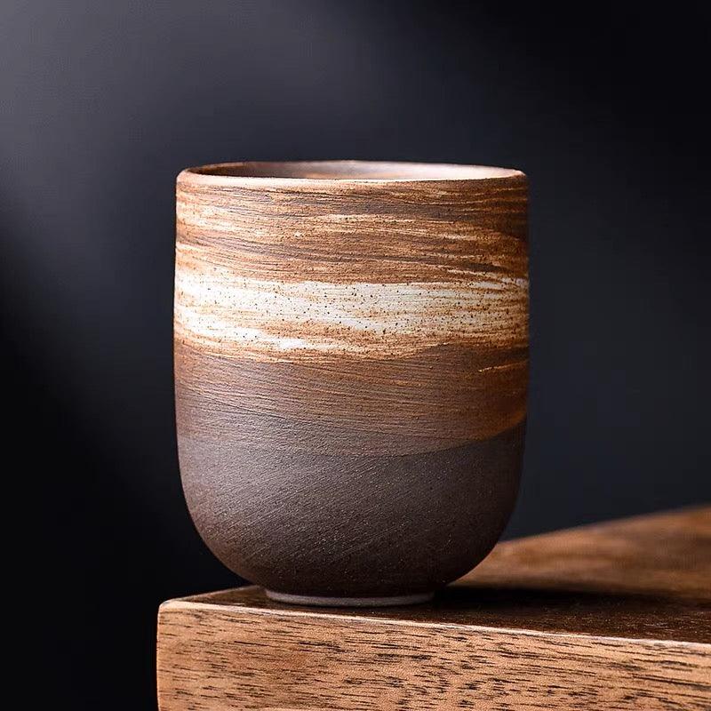 Japanese Zen Styled 150ml Large Volume Coarse Pottery Teacup - TPotsOriental