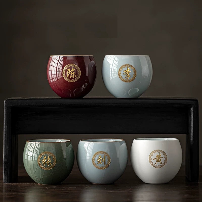 Customized Laser Engraving Oriental Tea Cups for Corporate/Wedding/Event Gift - 5 Classic Colours - TPotsOriental