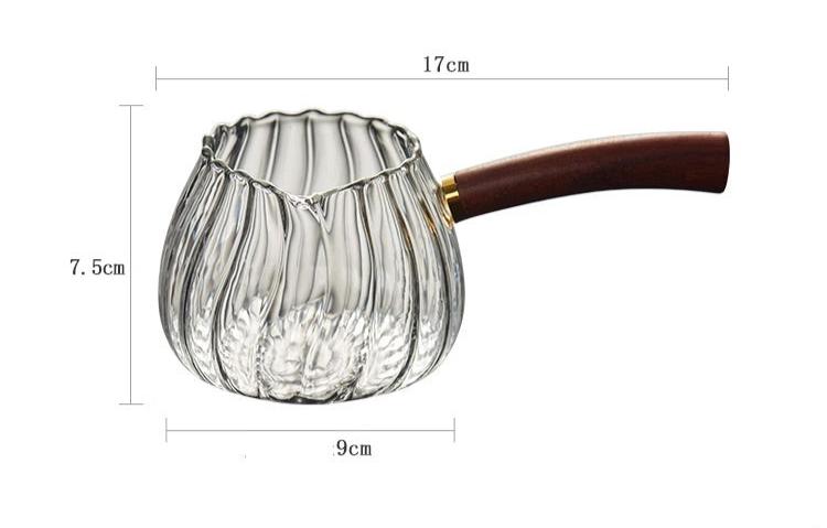 Heat Resistant Glass Tea Pitcher with Wood Handle/Tool for Multi-brewing Tea - TPotsOriental