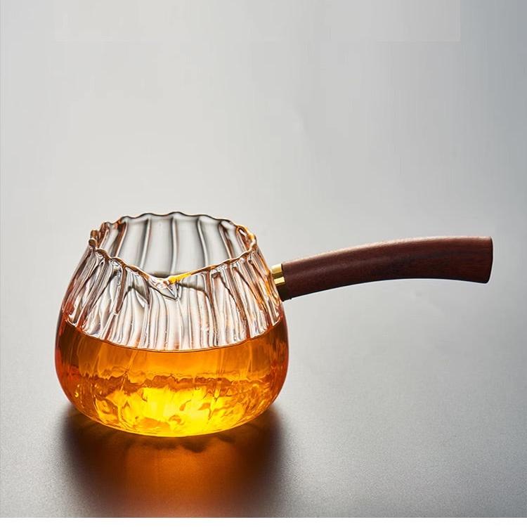 Heat Resistant Glass Tea Pitcher with Wood Handle/Tool for Multi-brewing Tea - TPotsOriental