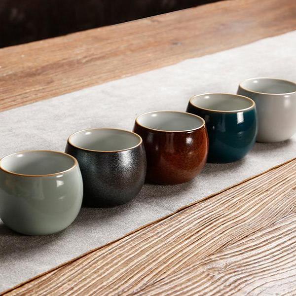 Ceramic Chinese Teacup Set/Kungfu Tea/Japanese Sake Cup - 5 Element Series