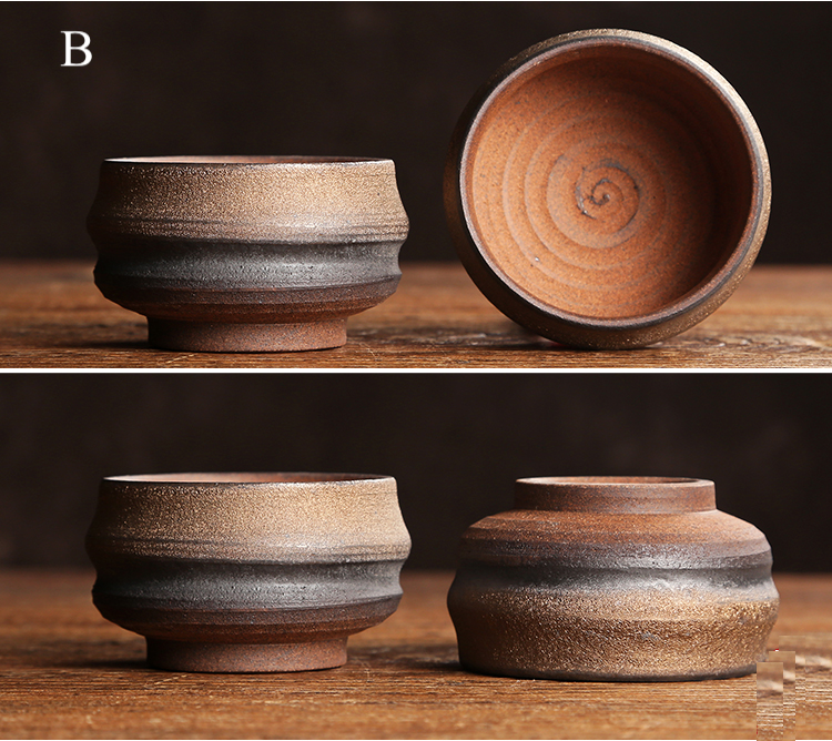 Retro Styled Rustic Glod Corase Earthware Cup for Tea/Coffee/Espresso/Japanese Sake