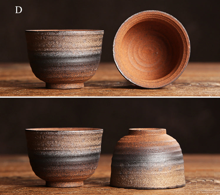 Retro Styled Rustic Glod Corase Earthware Cup for Tea/Coffee/Espresso/Japanese Sake