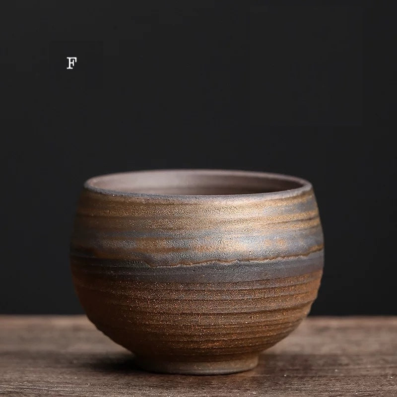 Retro Styled Rustic Glod Corase Earthware Cup for Tea/Coffee/Espresso/Japanese Sake