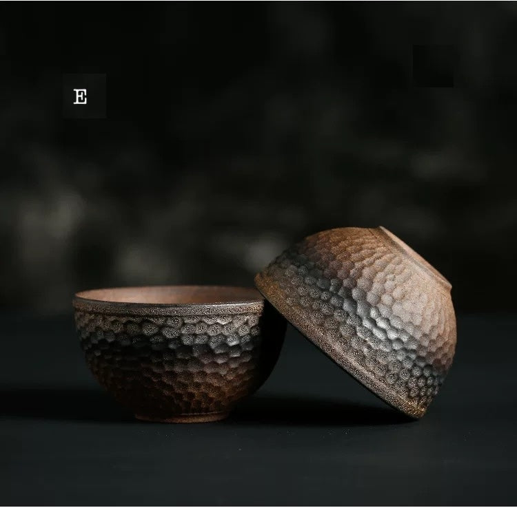 Retro Styled Rustic Glod Corase Earthware Cup for Tea/Coffee/Espresso/Japanese Sake