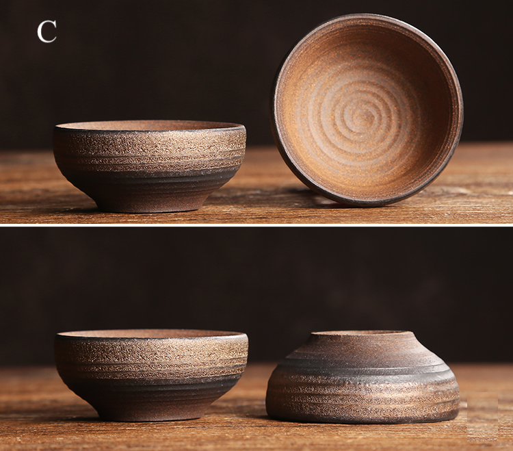 Retro Styled Rustic Glod Corase Earthware Cup for Tea/Coffee/Espresso/Japanese Sake