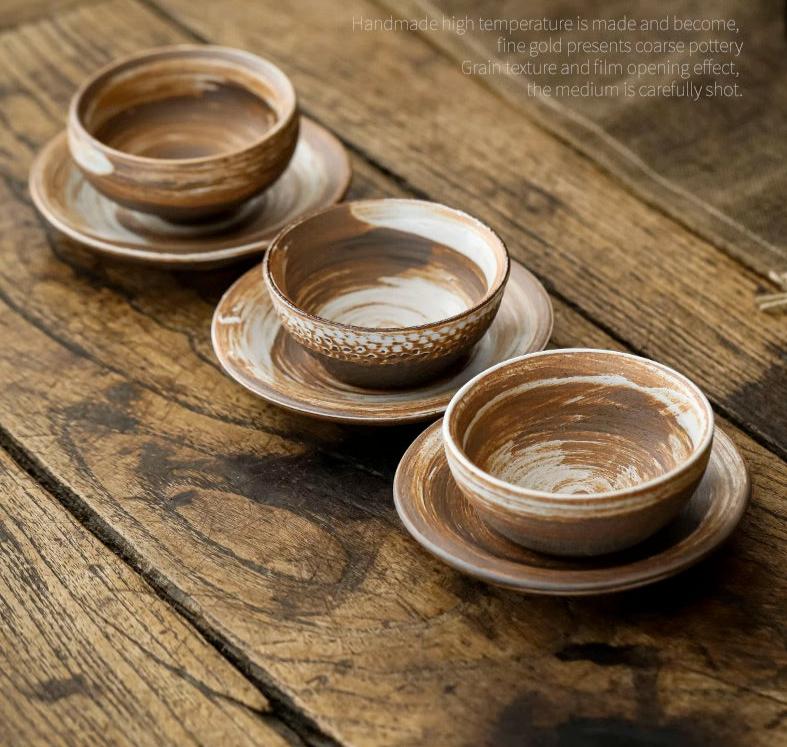 Tazza da tè in ceramica grezza rustica color terra/tazza da tè alle erbe di ispirazione vintage/tazza da caffè espresso/tazza da sakè giapponese