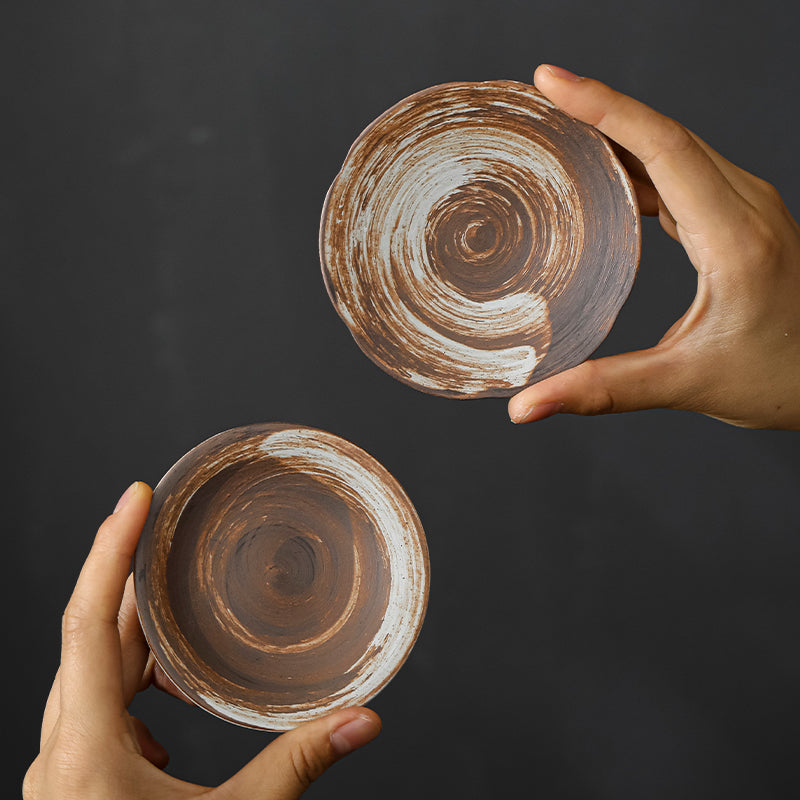 Tazza da tè in ceramica grezza rustica color terra/tazza da tè alle erbe di ispirazione vintage/tazza da caffè espresso/tazza da sakè giapponese