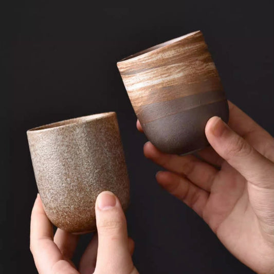 Tazza da tè in ceramica grezza di grande volume, in stile zen giapponese, da 150 ml