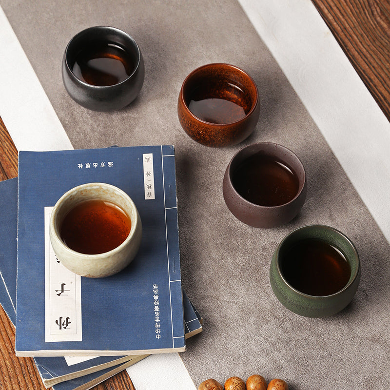 Earthware Pottery Chinese Tea Cup Gift Set/ 5 Element of Nature-Crockery Earth Ware