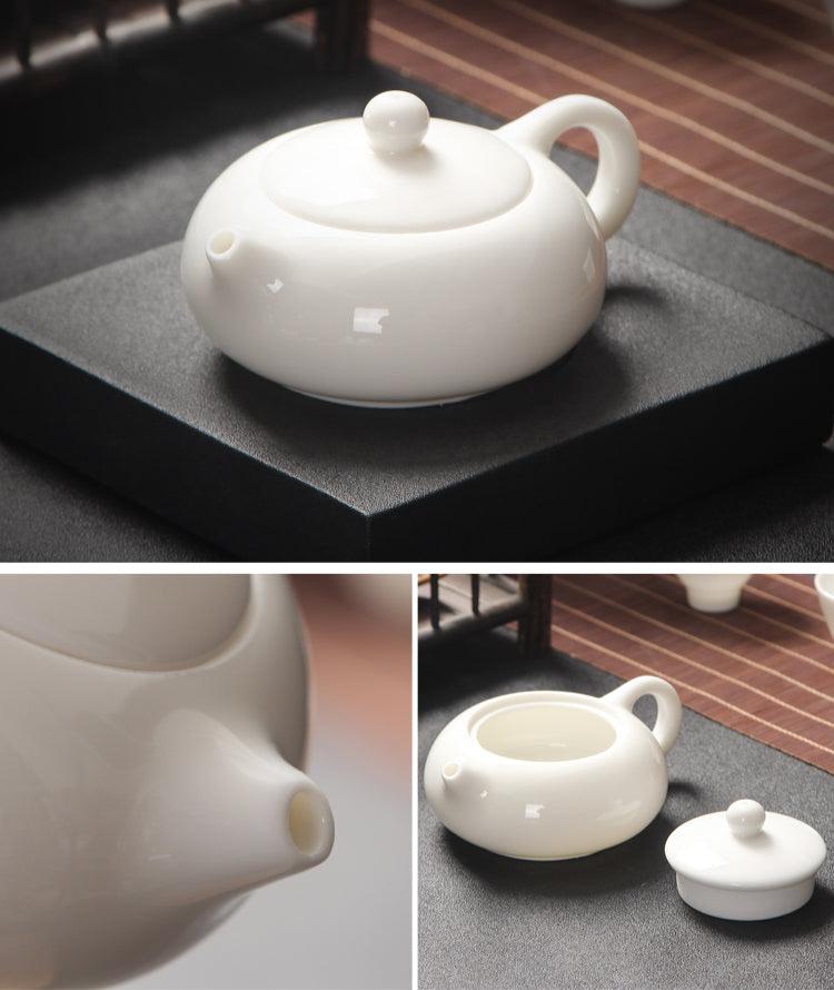 Teiera in porcellana bianca dolce Jingdezhen Ware in stile tradizionale cinese