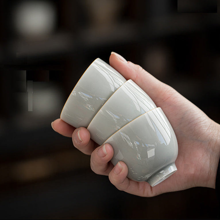 Celadon Ice-Grey Ceramic Cup for Chinese Tea,Japanese Sake, Rice Wine or Espresso coffee