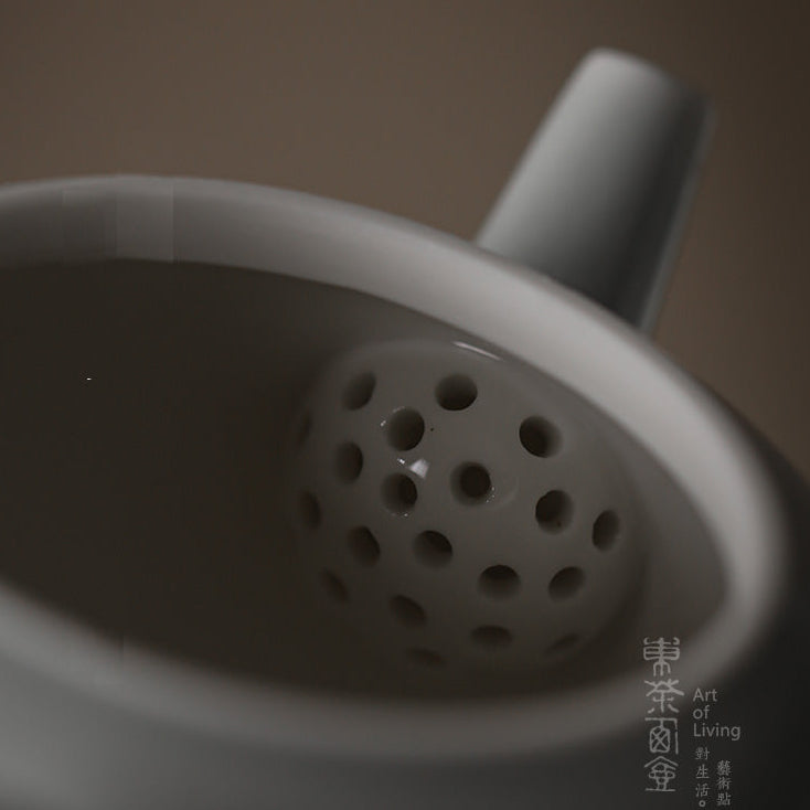 Minimslim Ice-Grey Glazed Chinese Kungfu Teapot/Song Dynasty Celadon Classic Teapot/230ml Volume