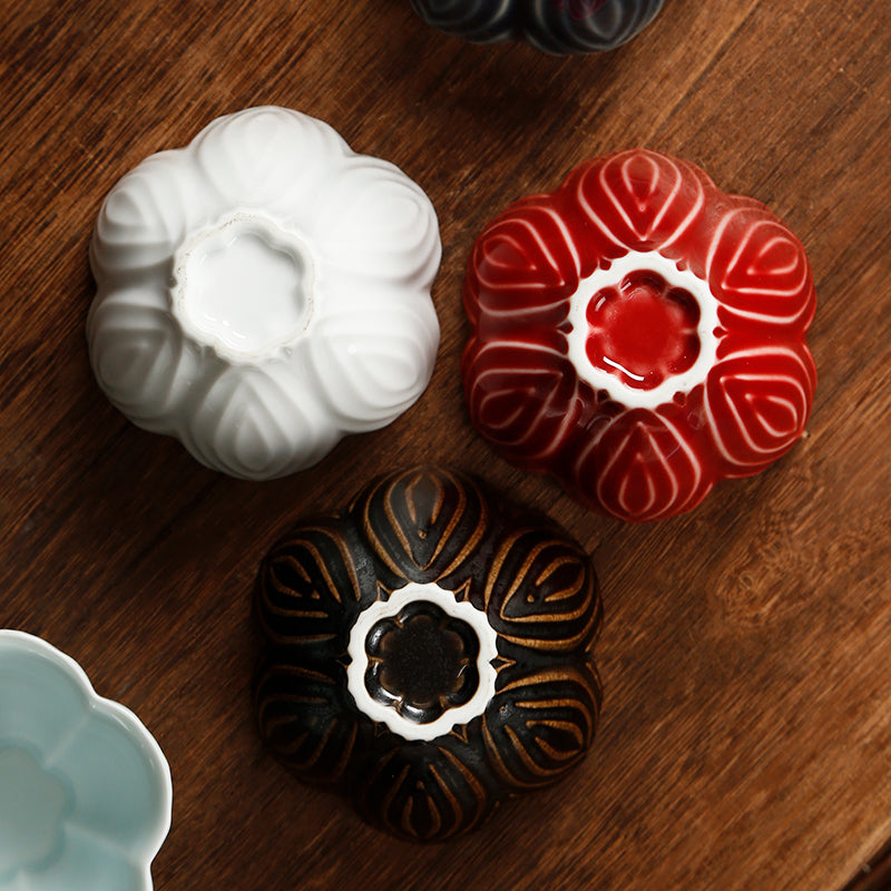 Tazze da tè cinesi in stile orientale con fiori di prugna per tisane/espresso/caffè 