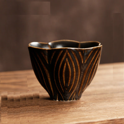Tazze da tè cinesi in stile orientale con fiori di prugna per tisane/espresso/caffè 