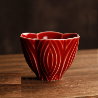Tazze da tè cinesi in stile orientale con fiori di prugna per tisane/espresso/caffè 