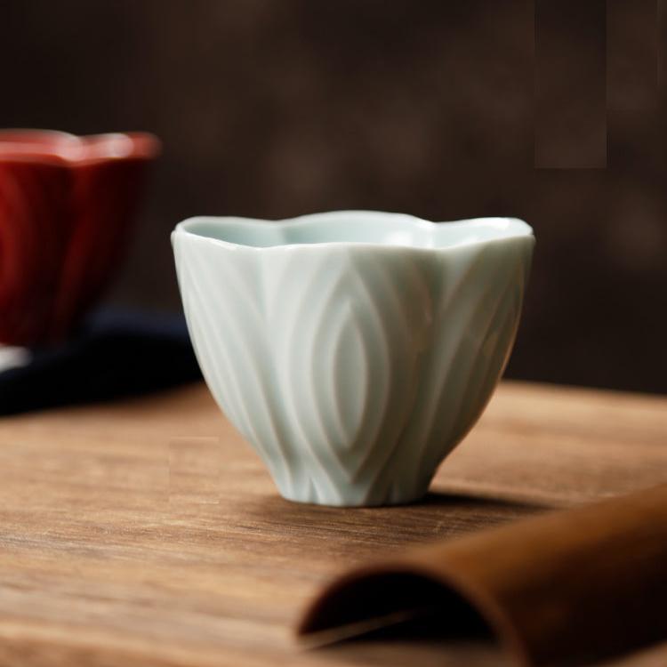 Tazze da tè cinesi in stile orientale con fiori di prugna per tisane/espresso/caffè 