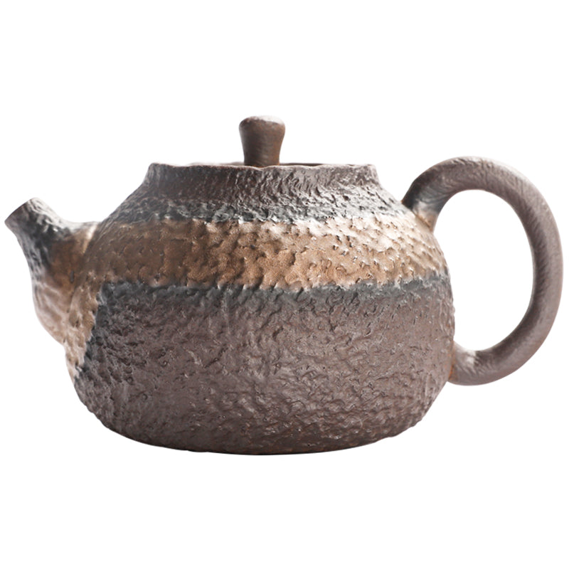Antique Styled Classic Xishi Clay Pottery Teapot in 2 Toned Glaze/Kungfu Earthware Teapot