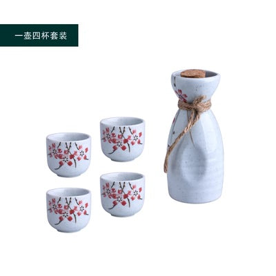 Modern Minimalism Japanese Ceramic Sake Drinking Set with Oriental Design