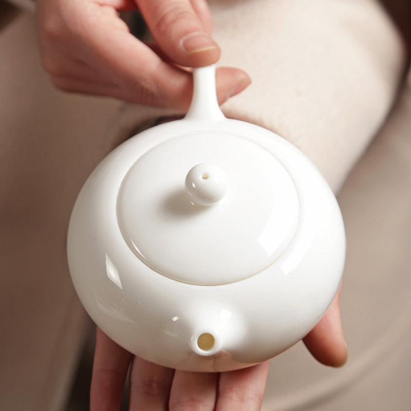 Teiera in porcellana bianca dolce Jingdezhen Ware in stile tradizionale cinese