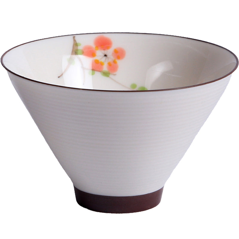 Tazza da tè cinese in porcellana dipinta a inchiostro d'acqua/tazza da tè Kung Fu a forma di cappello di bambù/taoismo/smalto colorato a inchiostro d'acqua-ceramica Jingdezhen