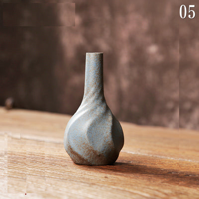 Oriental Clay Pottery Vase/Tea Dinner Table Vase/Home Decoration/Zen Tea Culture Minimalism Vase/Pottery