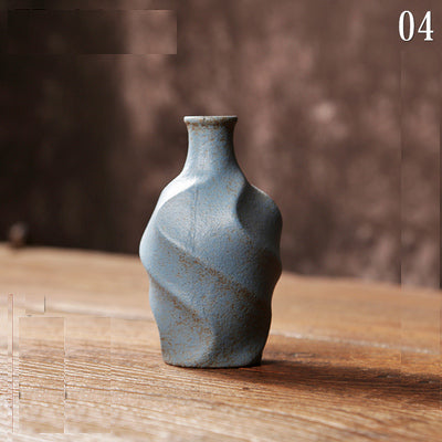 Oriental Clay Pottery Vase/Tea Dinner Table Vase/Home Decoration/Zen Tea Culture Minimalism Vase/Pottery