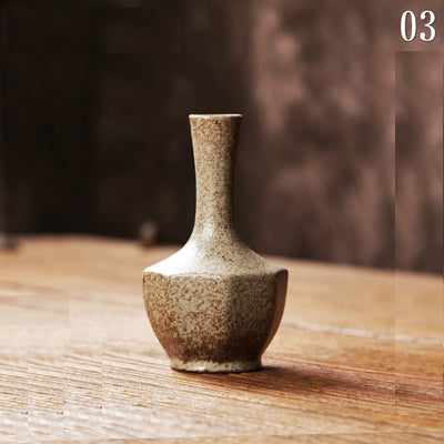 Oriental Clay Pottery Vase/Tea Dinner Table Vase/Home Decoration/Zen Tea Culture Minimalism Vase/Pottery