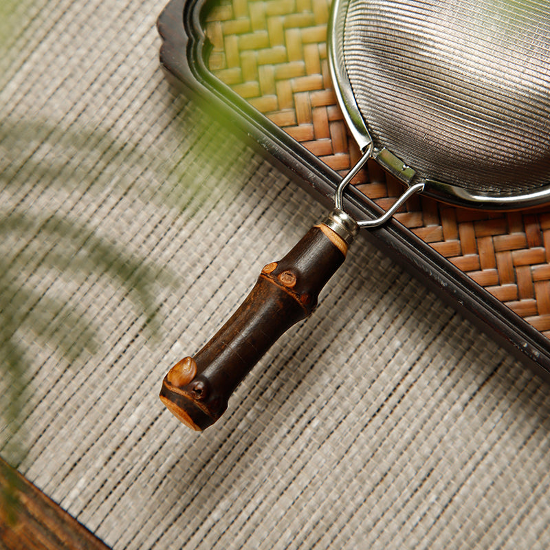 Stainless Steel Tea Leaf Strainer/Infuser with Purpoe Bamboo Handles