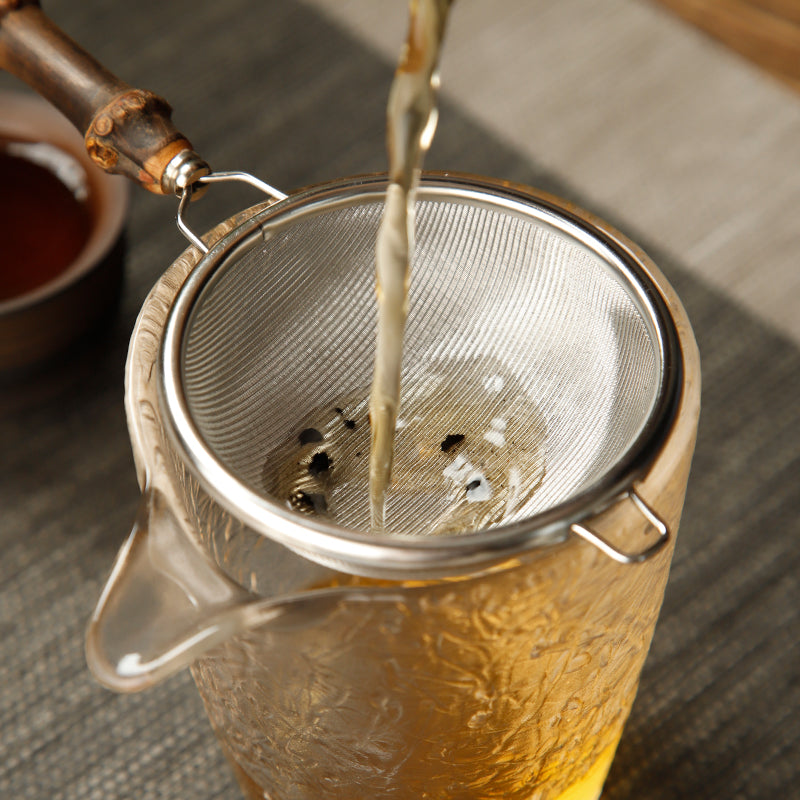 Stainless Steel Tea Leaf Strainer/Infuser with Purpoe Bamboo Handles